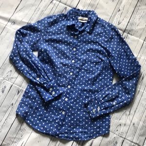 100% linen J. Crew perfect fit button down shirt